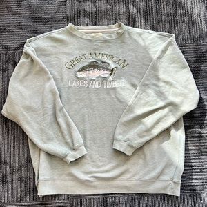 Vintage Embroidered Fishing Sweatshirt